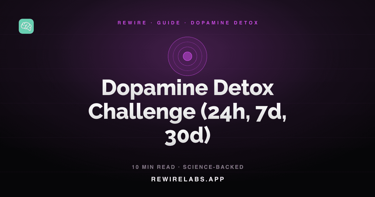 The Dopamine Detox Challenge (24 Hours, 7 Days, 30 Days), guide cover