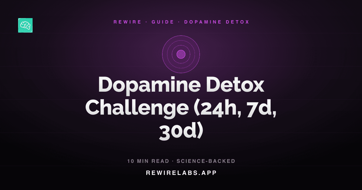 The Dopamine Detox Challenge (24 Hours, 7 Days, 30 Days), guide cover