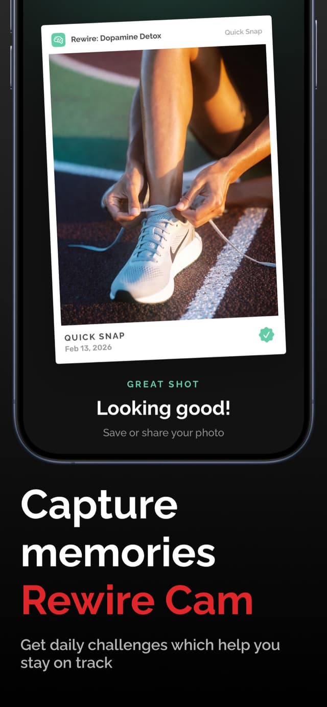 Rewire Cam daily challenge capturing a real-life win photo