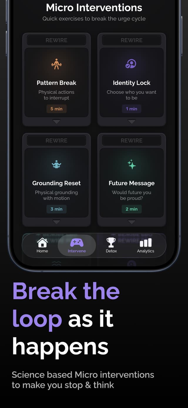 Rewire app challenge mode for breaking phone addiction