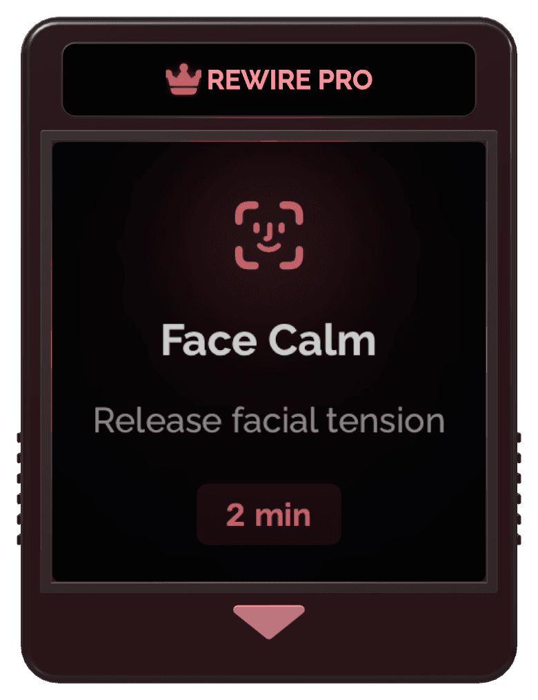 Face Calm cartridge from the Rewire app: Release facial tension, 2 min, Rewire Pro