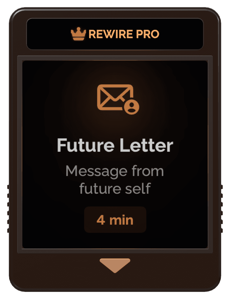 Future Letter cartridge from the Rewire app: Message from future self, 4 min, Rewire Pro