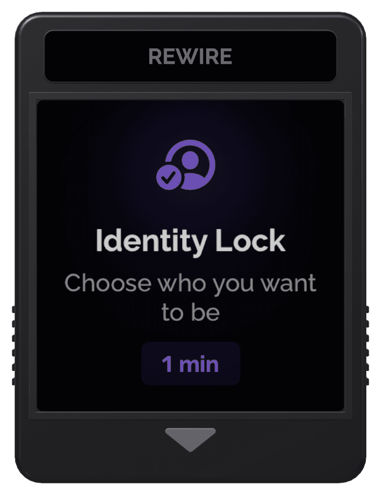 Identity Lock cartridge from the Rewire app: Choose who you want to be, 1 min